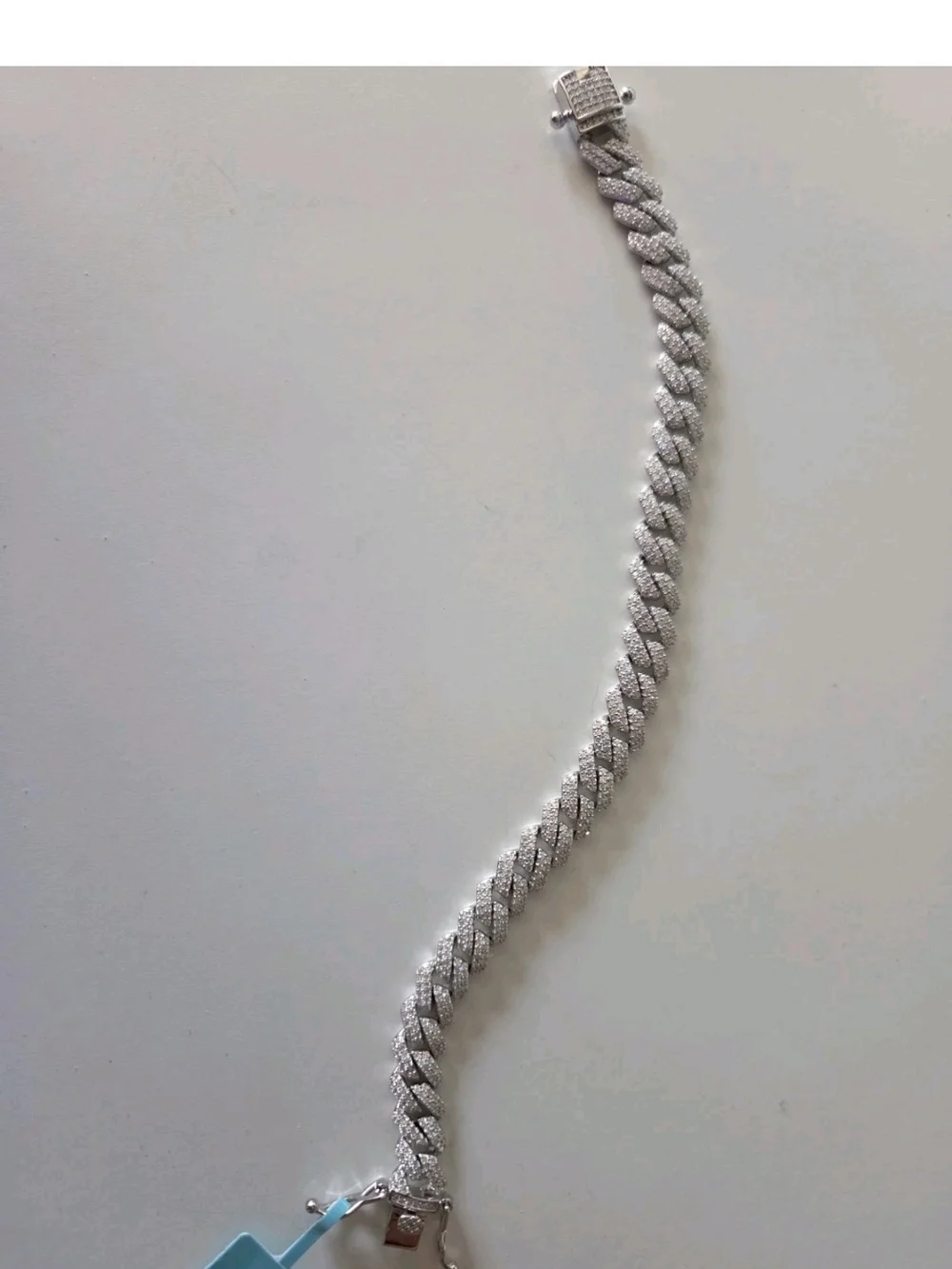 Sterling Silver Moissanite Tennis 7 1/2 Inch 8.5mm Width Bracelet in Silver